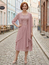 Lace Applique 2 Pieces Mother of the Bride Dresses with Jacket