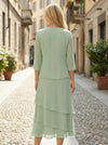 Chiffon Crew Neck 2 Pieces Mother of the Bride Dresses with Jacket