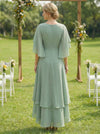 Chiffon A-Line Crew Neck Ruffles Mother of the Bride Dresses