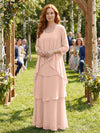 Chiffon Tiered 2 Pieces Mother of the Bride Dresses with Jacket