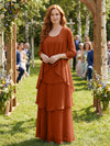 Chiffon Tiered 2 Pieces Mother of the Bride Dresses with Jacket
