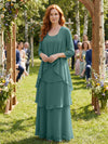 Chiffon Tiered 2 Pieces Mother of the Bride Dresses with Jacket