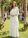 Chiffon Tiered 2 Pieces Mother of the Bride Dresses with Jacket