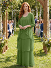 Chiffon Tiered 2 Pieces Mother of the Bride Dresses with Jacket