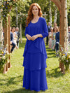 Chiffon Tiered 2 Pieces Mother of the Bride Dresses with Jacket