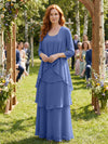 Chiffon Tiered 2 Pieces Mother of the Bride Dresses with Jacket