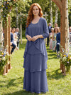 Chiffon Tiered 2 Pieces Mother of the Bride Dresses with Jacket