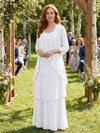 Chiffon Tiered 2 Pieces Mother of the Bride Dresses with Jacket