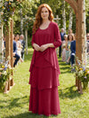 Chiffon Tiered 2 Pieces Mother of the Bride Dresses with Jacket