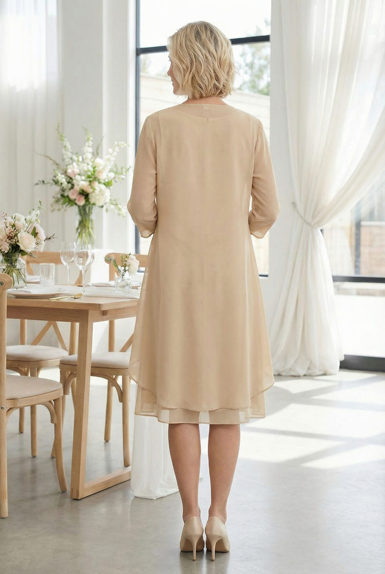 2 Pieces Mother of the Bride Dresses with Jacket & Sequins Beading