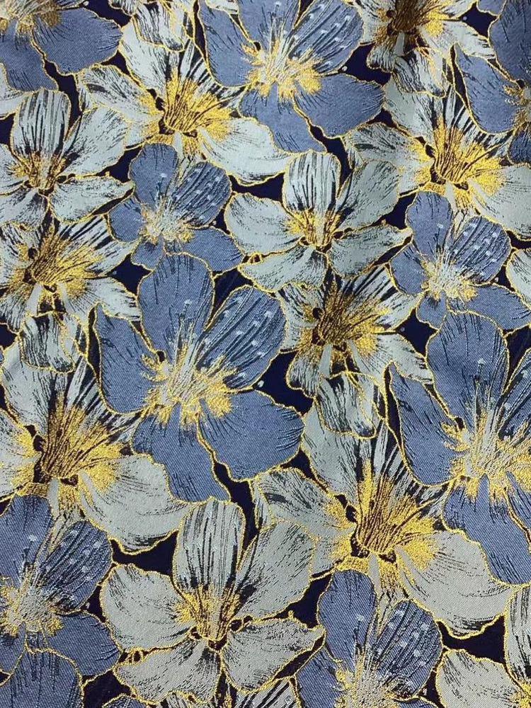 Jacquard A-Line Strapless 3D Flowers Formal Dresses