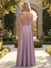 Satin Chiffon A-Line V Neck Pleated Mother of the Bride Dresses