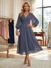 Chiffon A-Line V Neck Pleated Mother of the Bride Dresses