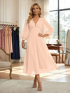 Chiffon A-Line V Neck Pleated Mother of the Bride Dresses