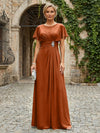 Chiffon A-Line Round Neck Rhinestone Mother of the Bride Dresses