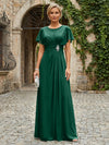 Chiffon A-Line Round Neck Rhinestone Mother of the Bride Dresses