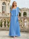 2 Pieces Chiffon A-Line V Neck Simple Mother of the Bride Dresses with Jacket
