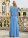 2 Pieces Chiffon A-Line V Neck Simple Mother of the Bride Dresses with Jacket
