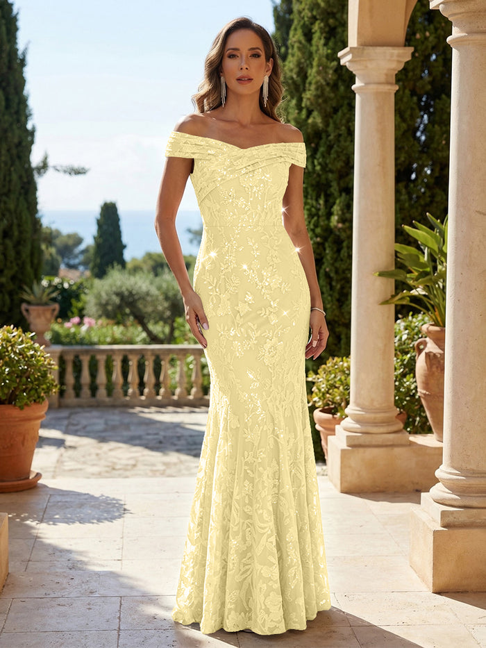 Tulle Mermaid Off the Shoulder Applique Mother of the Bride Dresses