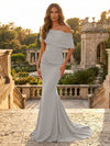 Satin Mermaid Off the Shoulder Simple Evening Dresses