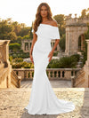 Satin Mermaid Off the Shoulder Simple Evening Dresses