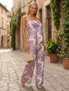 Jacquard Strapless Jumpsuits for Formal Occasions with Bow