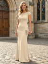 Jersey Mermaid Short Sleeves Floral Embroidery Mother of the Bride Dresses