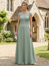 Chiffon A-Line Floral Embroidery Mother of the Bride Dresses