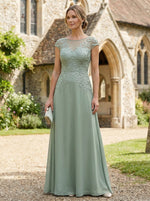 Chiffon A-Line Floral Embroidery Mother of the Bride Dresses