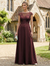 Chiffon A-Line Floral Embroidery Mother of the Bride Dresses