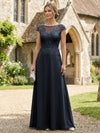 Chiffon A-Line Floral Embroidery Mother of the Bride Dresses