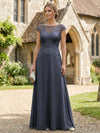 Chiffon A-Line Floral Embroidery Mother of the Bride Dresses