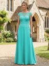 Chiffon A-Line Floral Embroidery Mother of the Bride Dresses