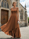 Chiffon High Low Floral Embroidery Mother of the Bride Dresses