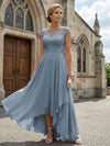 Chiffon High Low Floral Embroidery Mother of the Bride Dresses