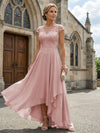 Chiffon High Low Floral Embroidery Mother of the Bride Dresses