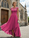 Chiffon High Low Floral Embroidery Mother of the Bride Dresses