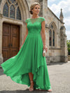 Chiffon High Low Floral Embroidery Mother of the Bride Dresses