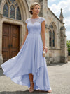Chiffon High Low Floral Embroidery Mother of the Bride Dresses