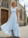 Chiffon High Low Floral Embroidery Mother of the Bride Dresses