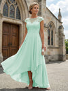 Chiffon High Low Floral Embroidery Mother of the Bride Dresses