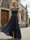 Chiffon High Low Floral Embroidery Mother of the Bride Dresses