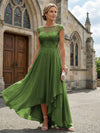 Chiffon High Low Floral Embroidery Mother of the Bride Dresses