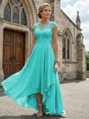 Chiffon High Low Floral Embroidery Mother of the Bride Dresses