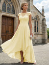 Chiffon High Low Floral Embroidery Mother of the Bride Dresses