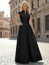 Simple Satin Mother of the Bride Dresses with Short Sleeves