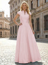 Simple Satin Mother of the Bride Dresses with Short Sleeves
