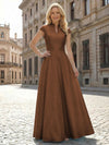 Simple Satin Mother of the Bride Dresses with Short Sleeves
