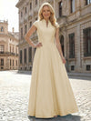 Simple Satin Mother of the Bride Dresses with Short Sleeves