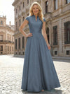 Simple Satin Mother of the Bride Dresses with Short Sleeves